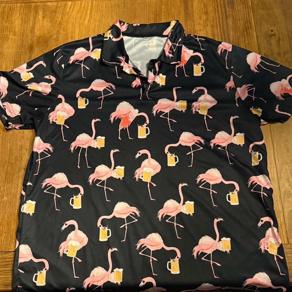 Flamingo Print Men's Shirt